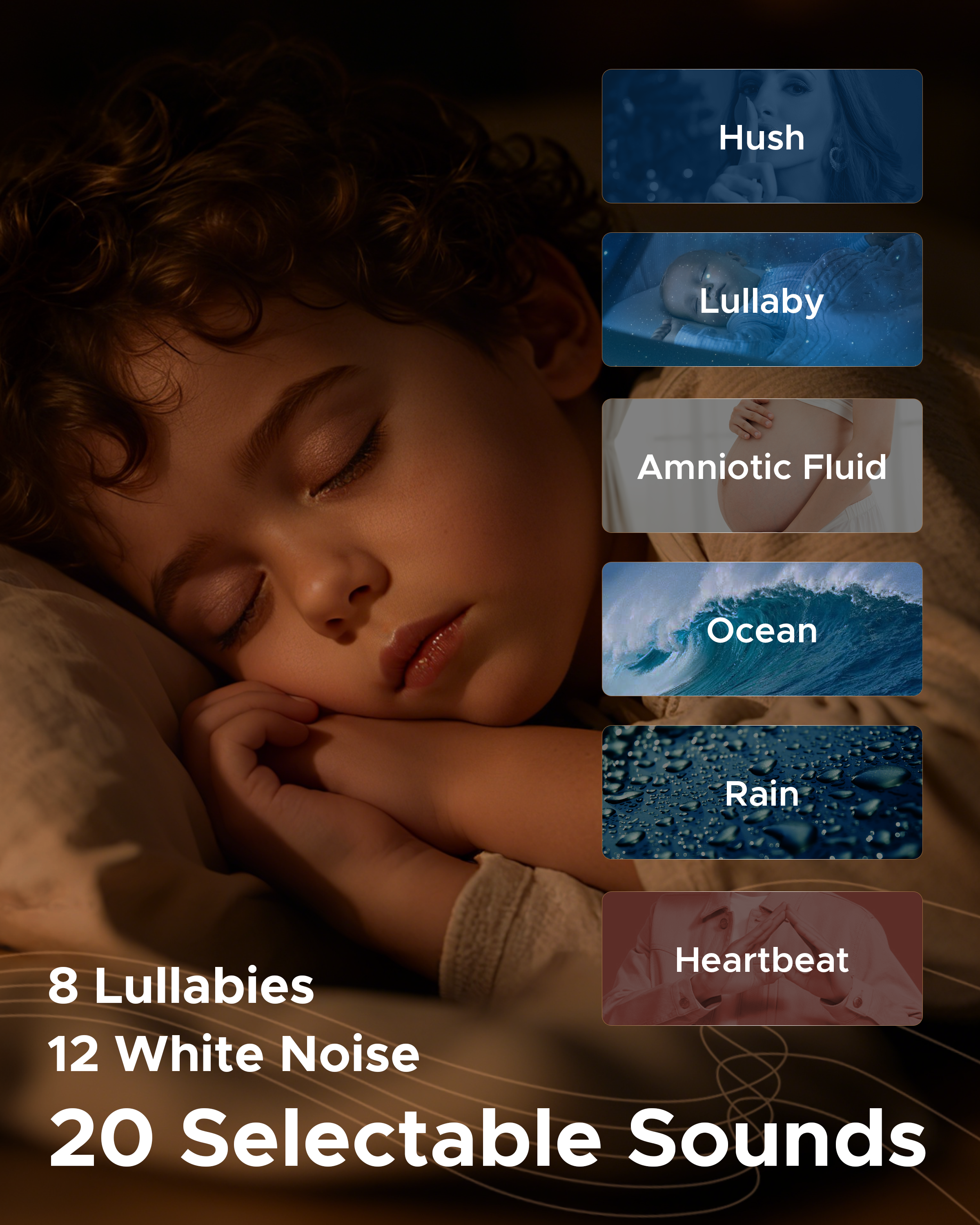 Baby Sound Machine & Night Light for Nursery | 3-In-1 White Noise Sound Machine, Dimmable Nursery Lamp & Projector | 20 Soothing Sounds, Baby Sleep Aid, Gift for Kids, Bedtime & Breastfeeding
