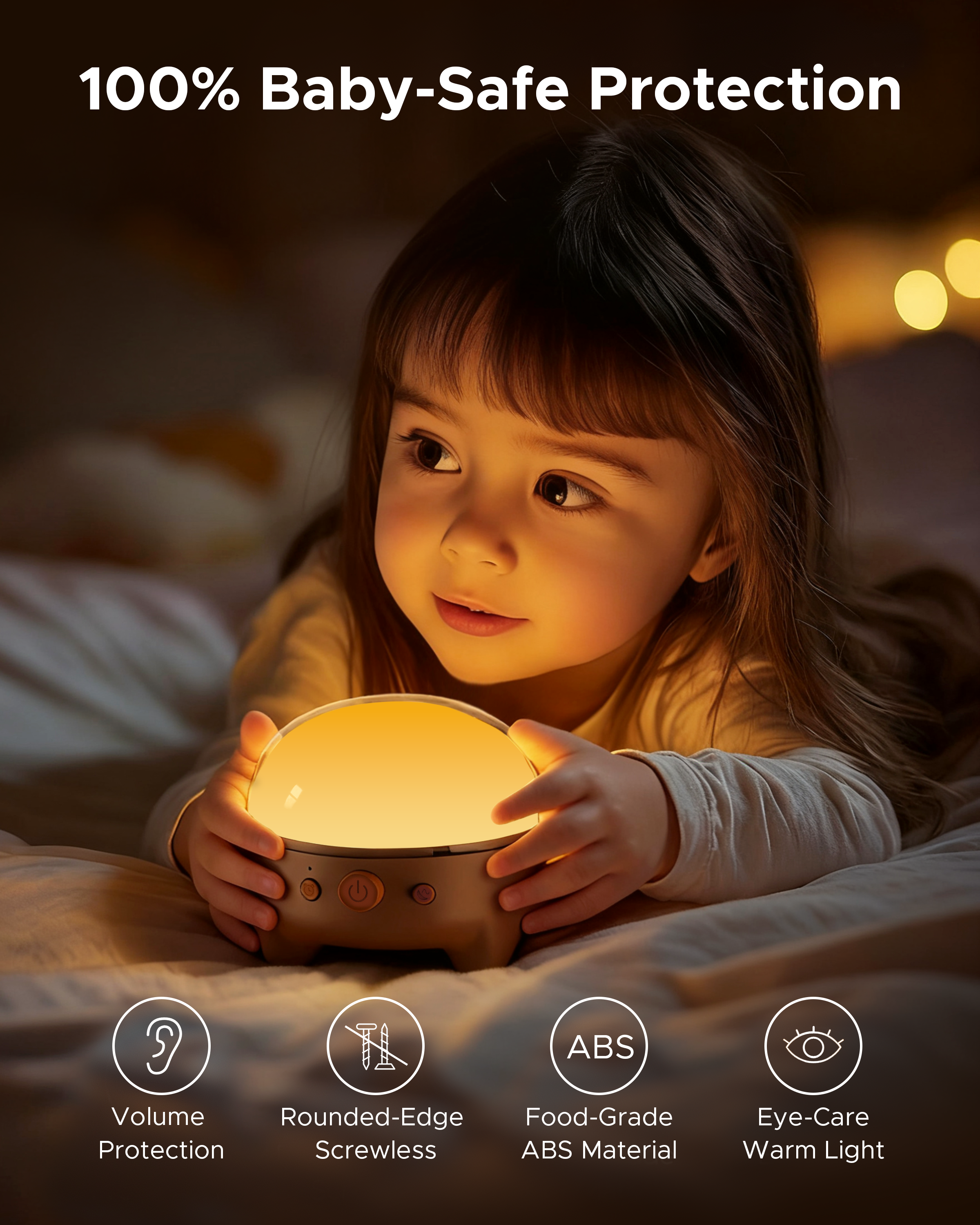 Baby Sound Machine & Night Light for Nursery | 3-In-1 White Noise Sound Machine, Dimmable Nursery Lamp & Projector | 20 Soothing Sounds, Baby Sleep Aid, Gift for Kids, Bedtime & Breastfeeding