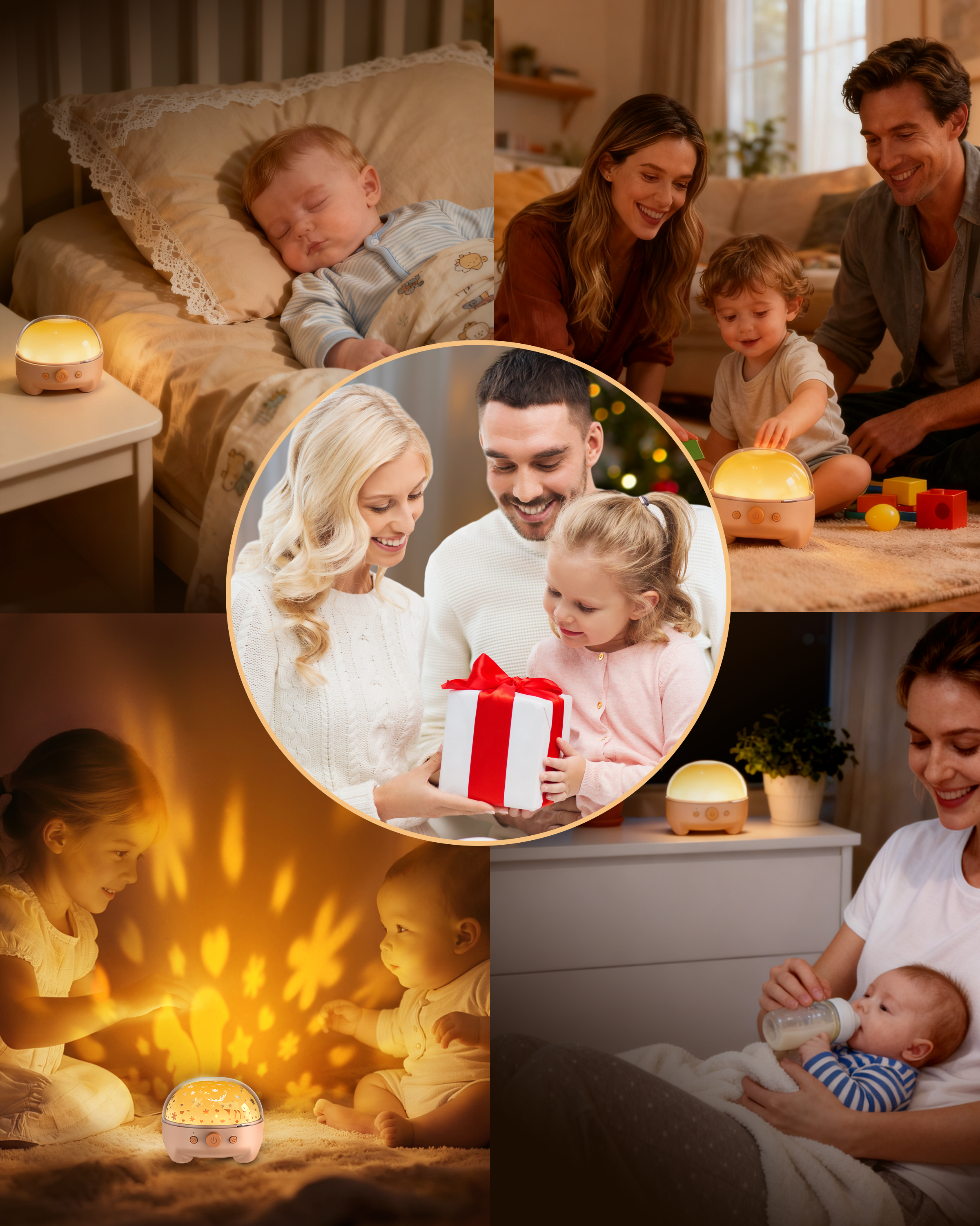 Baby Sound Machine & Night Light for Nursery | 3-In-1 White Noise Sound Machine, Dimmable Nursery Lamp & Projector | 20 Soothing Sounds, Baby Sleep Aid, Gift for Kids, Bedtime & Breastfeeding