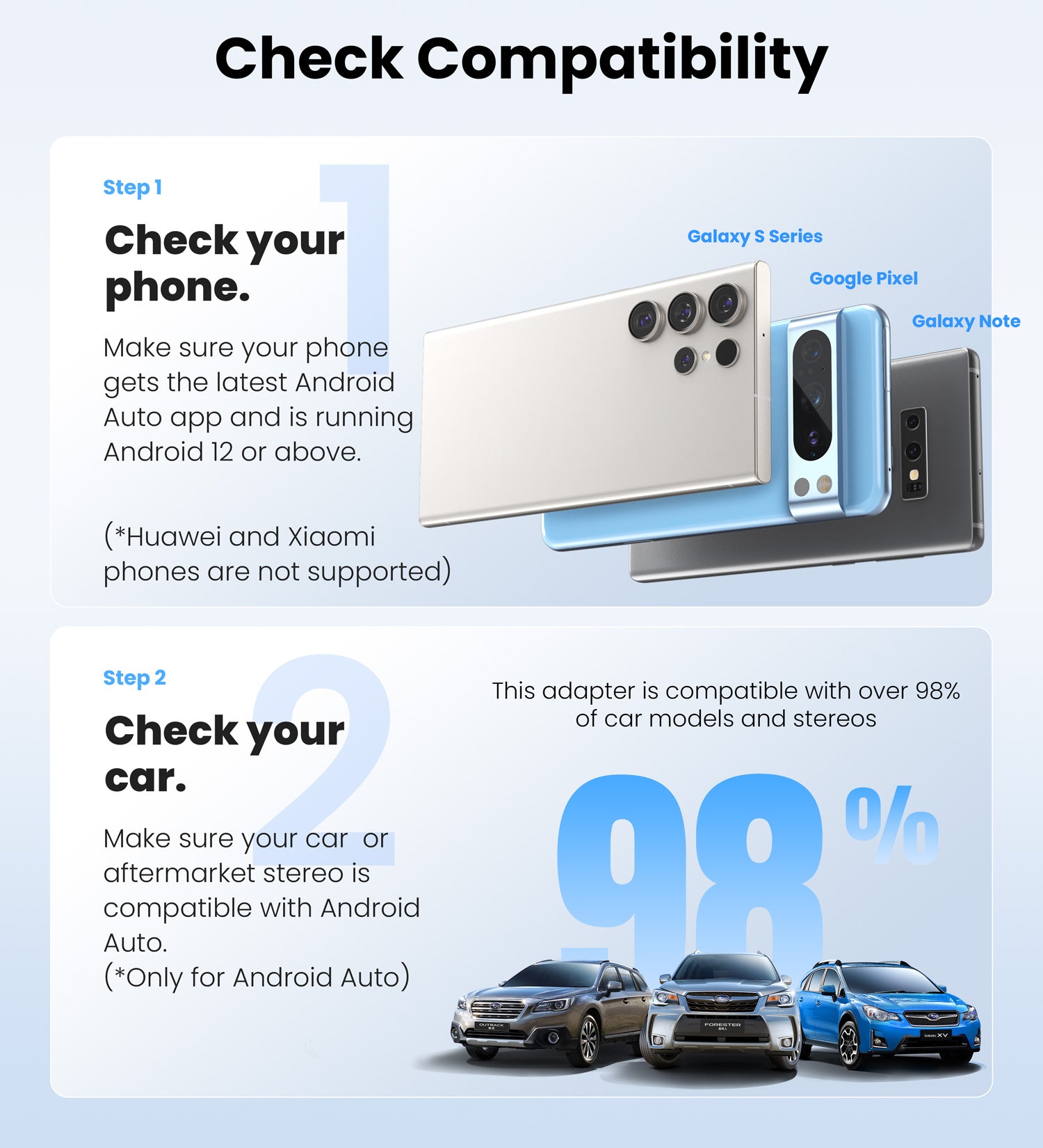 ByteWave Wired to Wireless Android Auto Adapter Mocha Brown | Pearl White | Celestial Blue