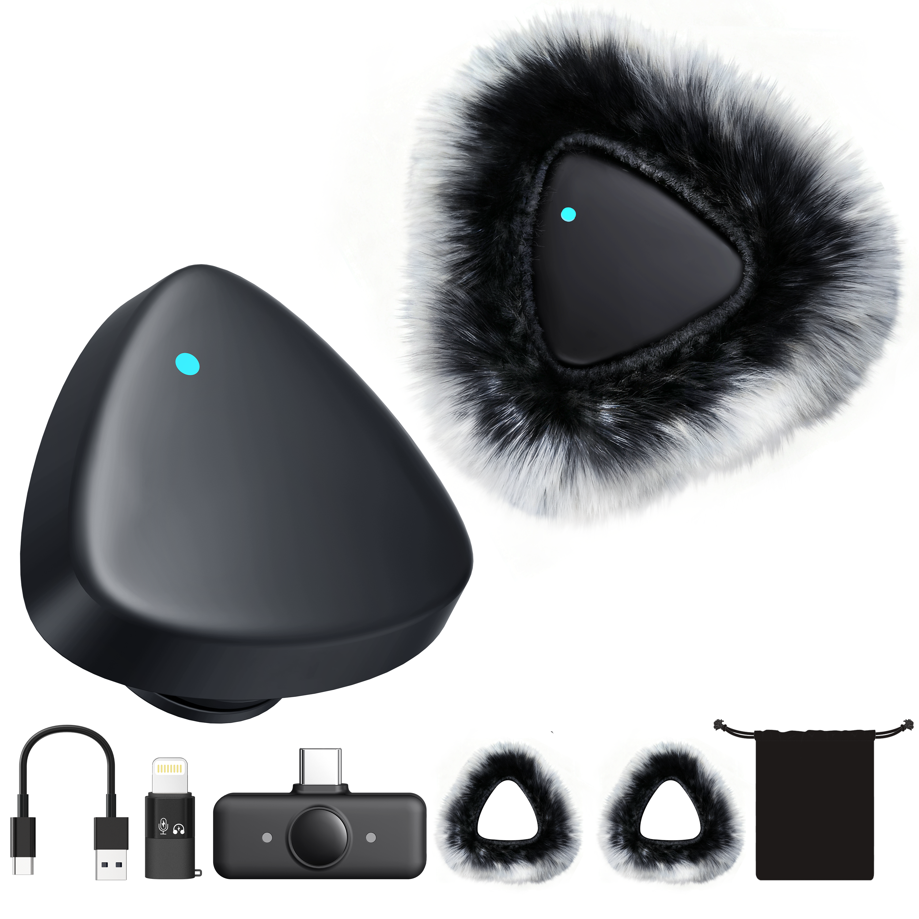ByteWave Wireless Lavalier Microphone for iPhone Android, Bluetooth Mini Mic Phone Mic with Noise Reduction,Wireless Microphones Ideal for Vlog, TikTok Content Creator Equipment