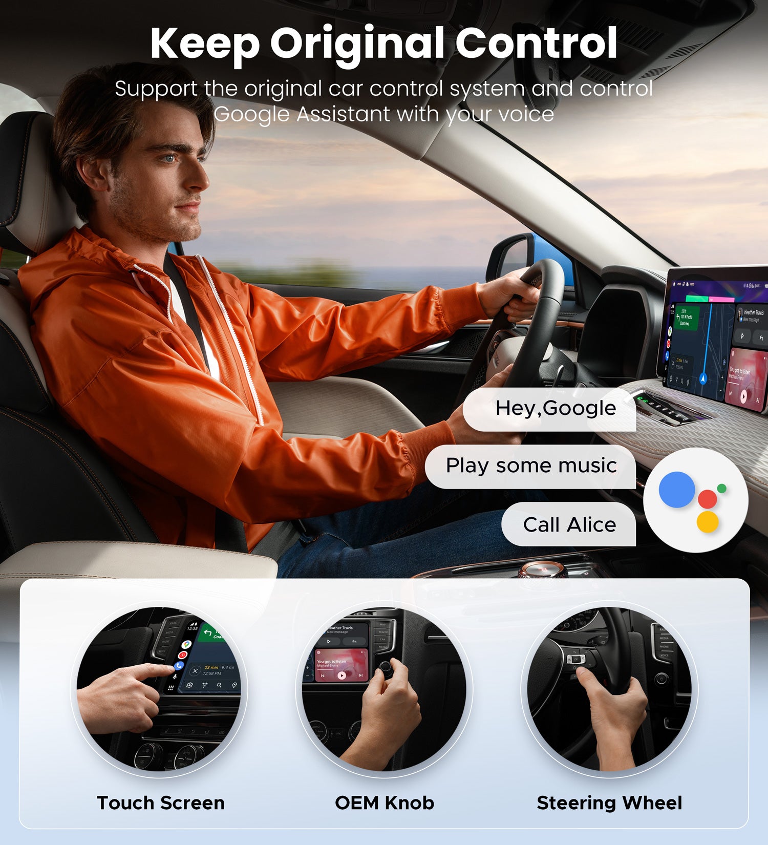 ByteWave Wired to Wireless Android Auto Adapter Mocha Brown | Pearl White | Celestial Blue